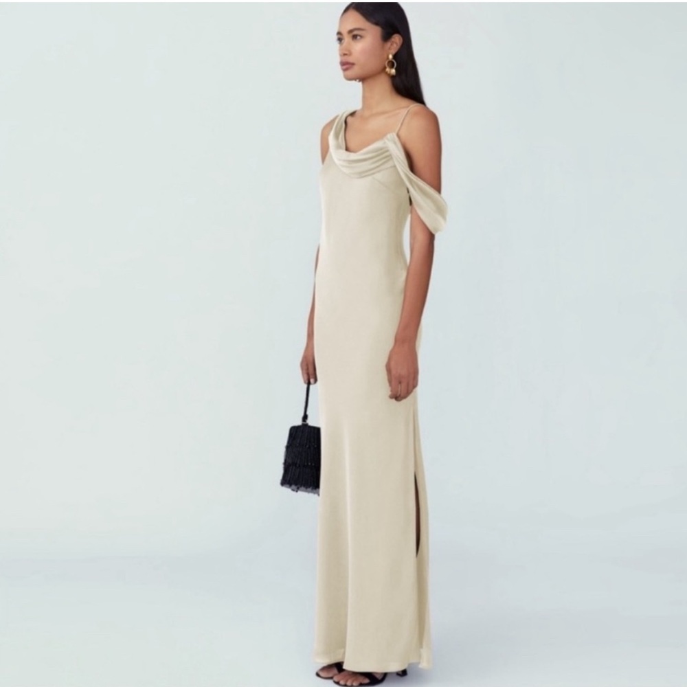 FAME and PARTNERS Francois Drape Gown in Champagne - Picture 5 of 14
